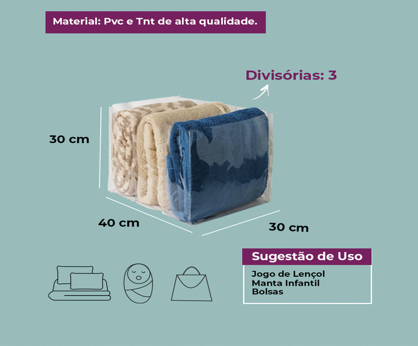 Organizador Colmeia Cristal Premium Extra Branco - image 1