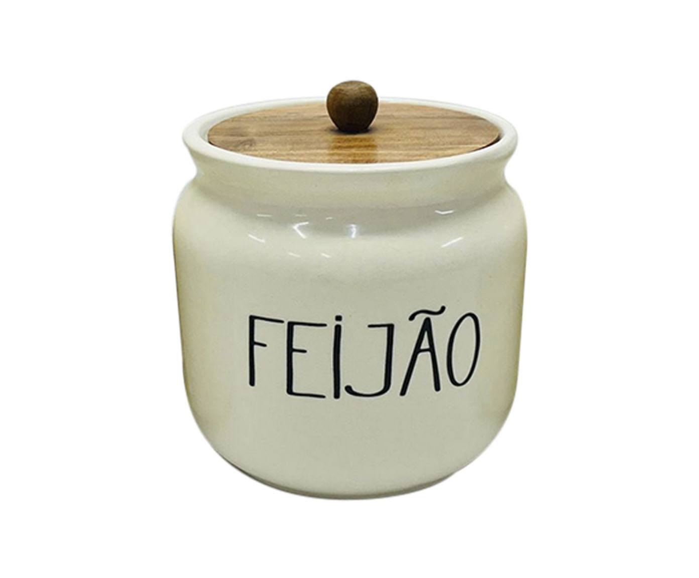 Pote para Feij&atilde;o em Cer&acirc;mica Maldovar - Creme - image 0