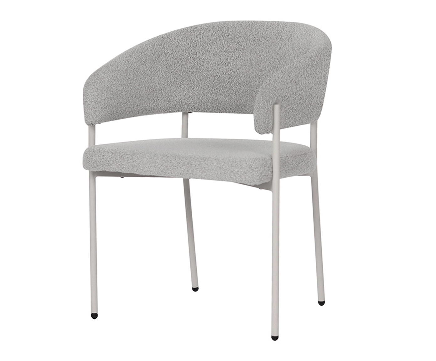 Cadeira Bari Boucle Cinza Base Off White - image 0