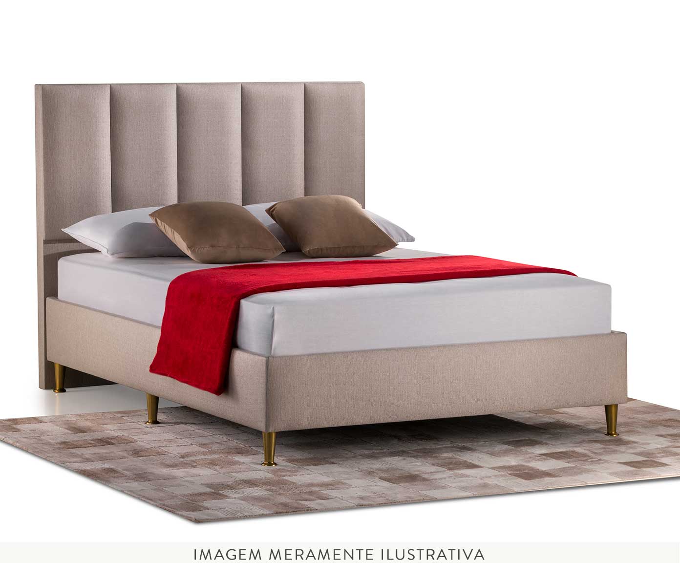 Cama em Linho Viv&aacute; Bipartida - Bege image number 3