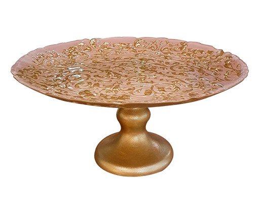 Centro de Mesa com P&eacute; Reven&iacute;e Rosa e Dourado - image 0