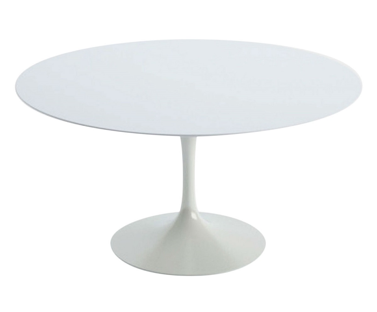 Mesa Saarinen Redonda Quartzo com Base Branca - image 0