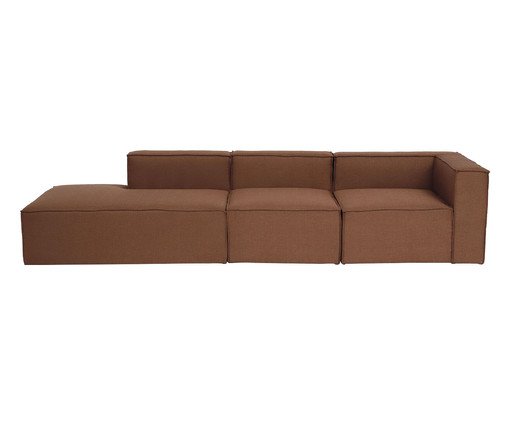 Sof&aacute; 3 M&oacute;dulos Encosto Parcial Direito Mensa Terracota - image 0