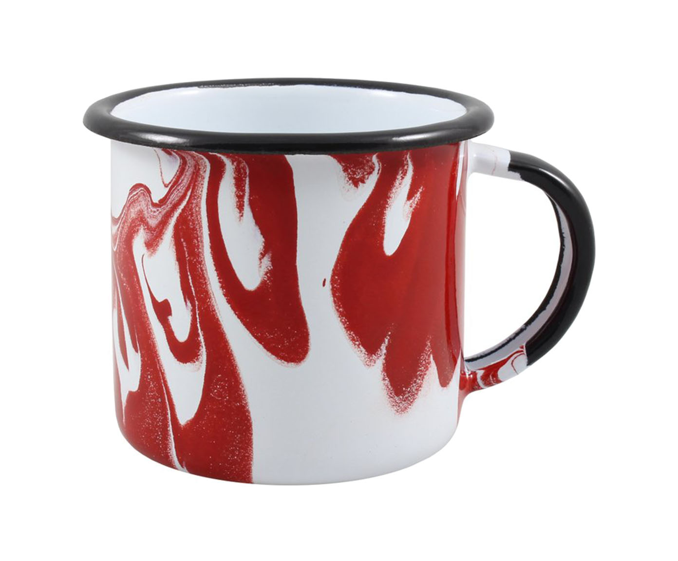 Caneca Esmaltada Marmorizada Vermelha - image 1