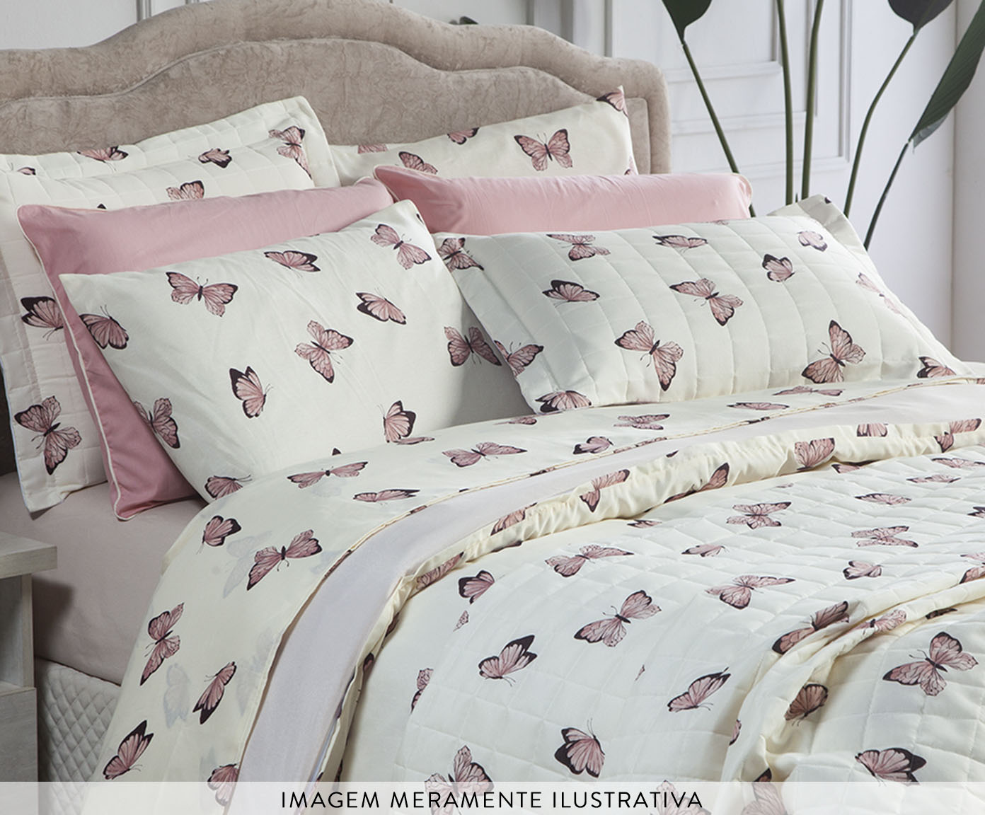 Capa Duvet Essencialle Borboletas Branco image number 2