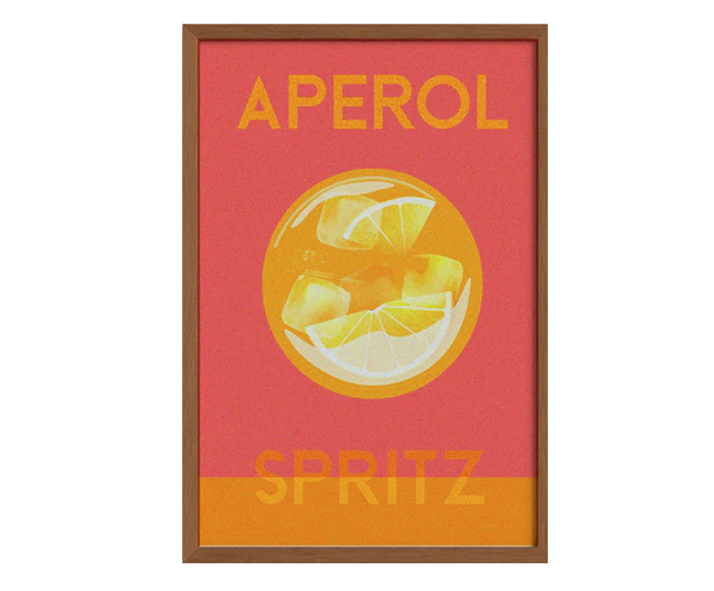 Quadro Aperol Pixel com Moldura em Madeira - image 1