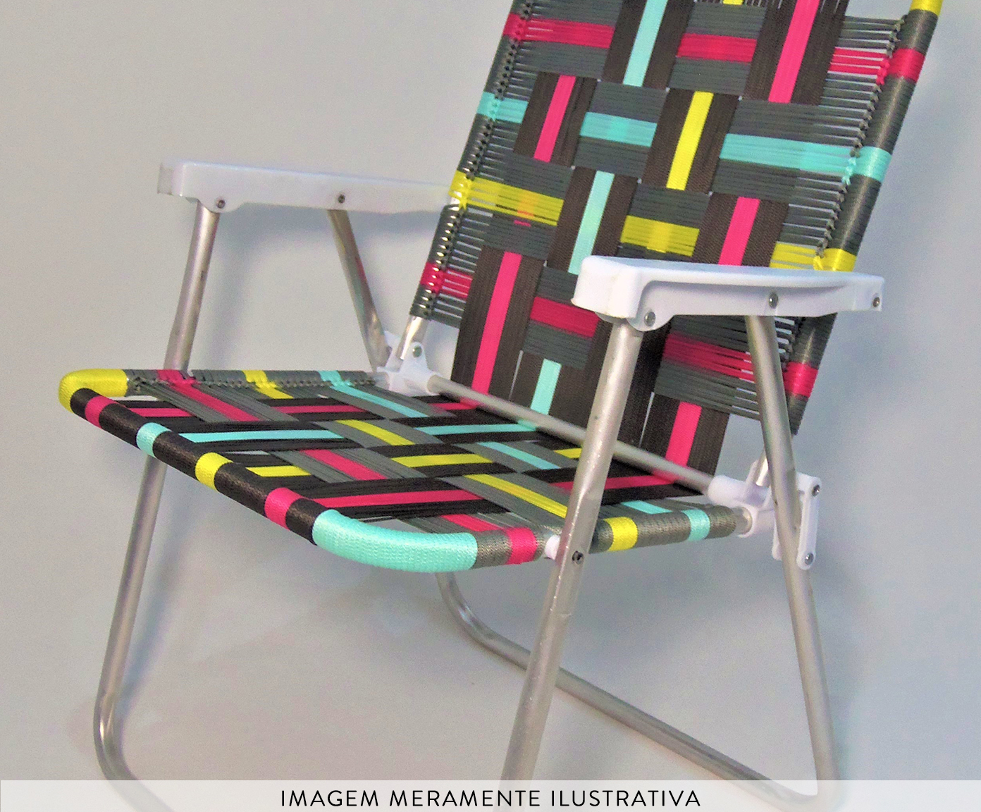 Cadeira de Praia Custom Faixas Cinzas e Pretas com Neon image number 3