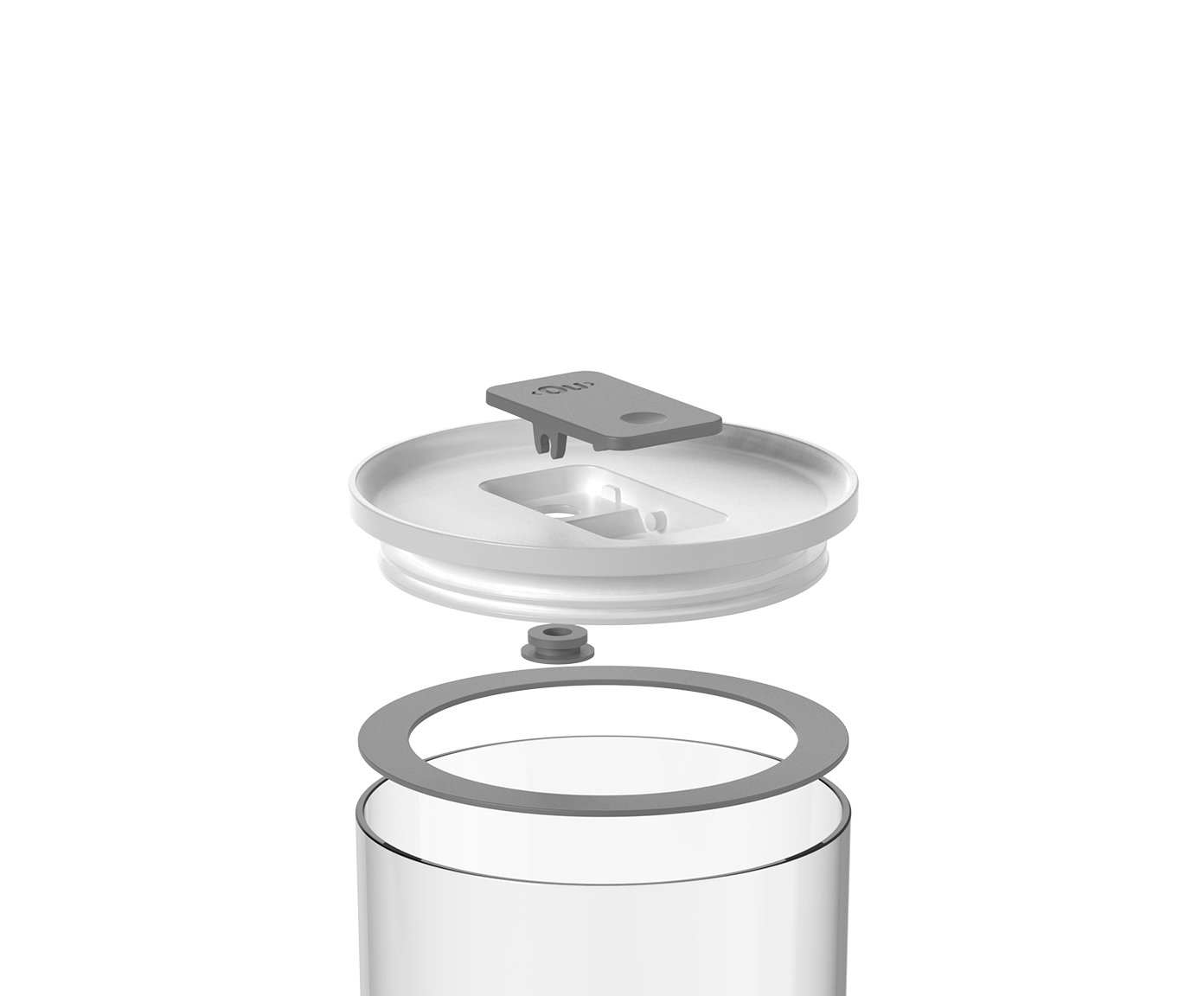Pote Herm&eacute;tico Redondo Duo Lock Branco Fechado Branco - image 1