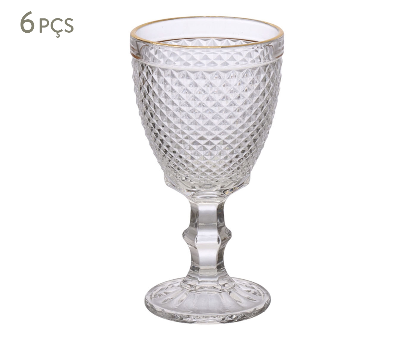 Jogo de Ta&ccedil;as para Vinho com Borda Dourada Bico de Jaca - image 0