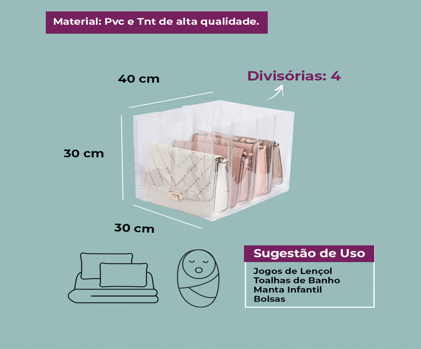 Organizador Colmeia Cristal Premium G1 Branco - image 1