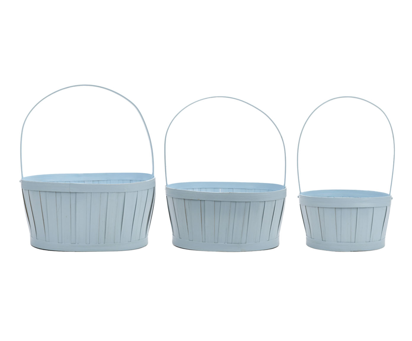 Cestos Decorativos com Al&ccedil;a Cestaria Azul - image 0