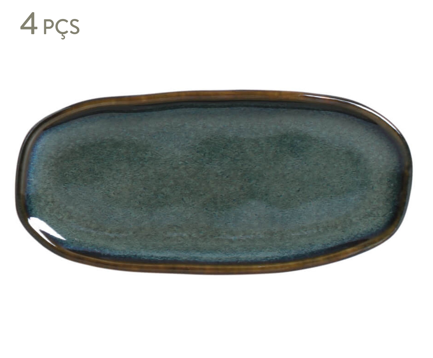 Jogo de Travessas Oval Rasa Mini Org&acirc;nico Oceano Azul - image 0