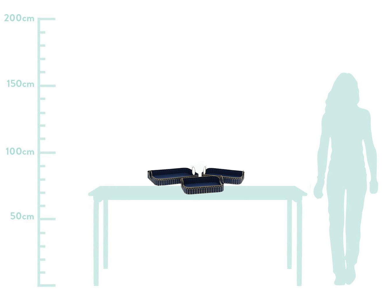 Jogo de Bandejas s Tommy em Metal - Azul - image 1