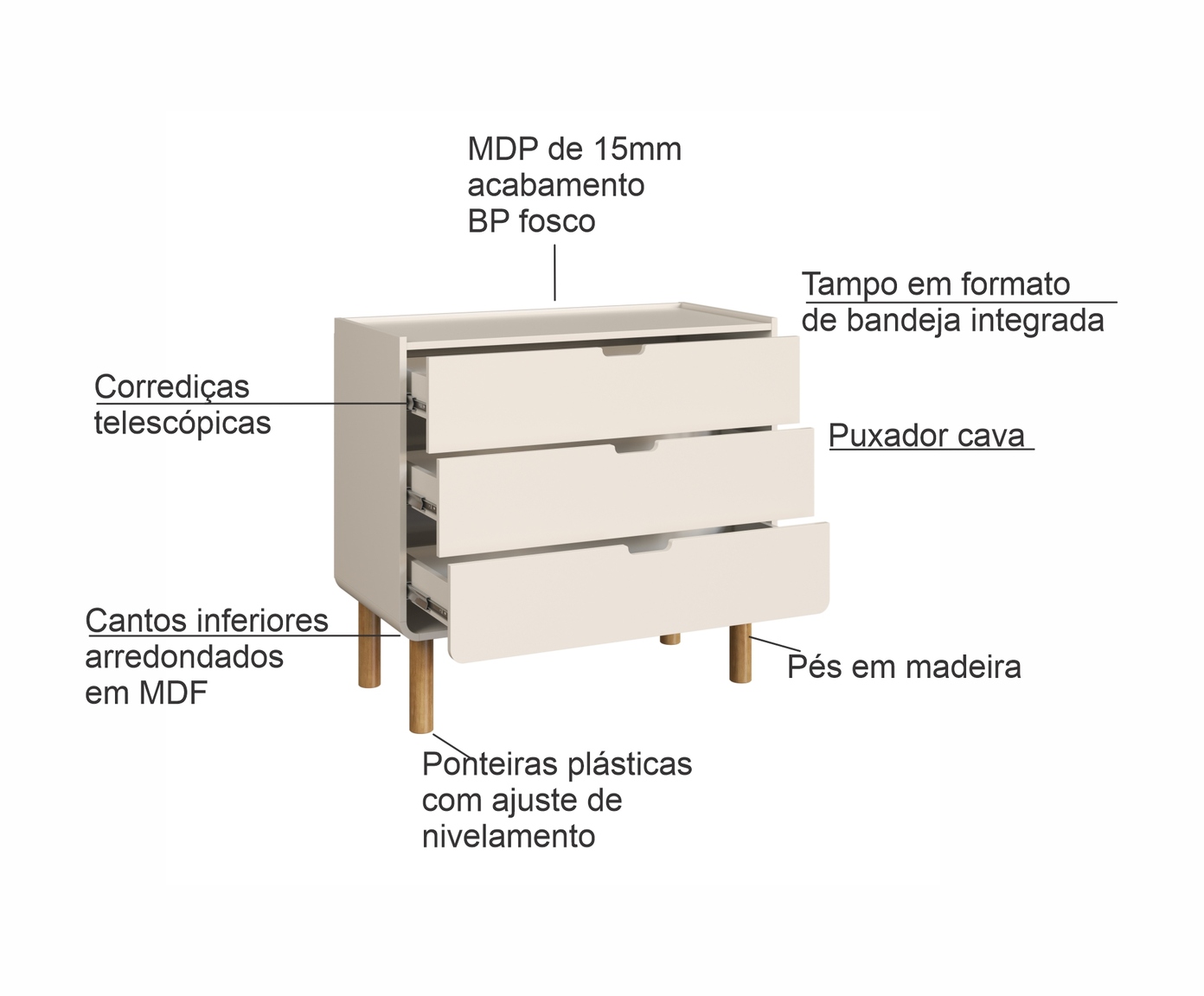 C&ocirc;moda Org&acirc;nico Madeira Aura Off White image number 3