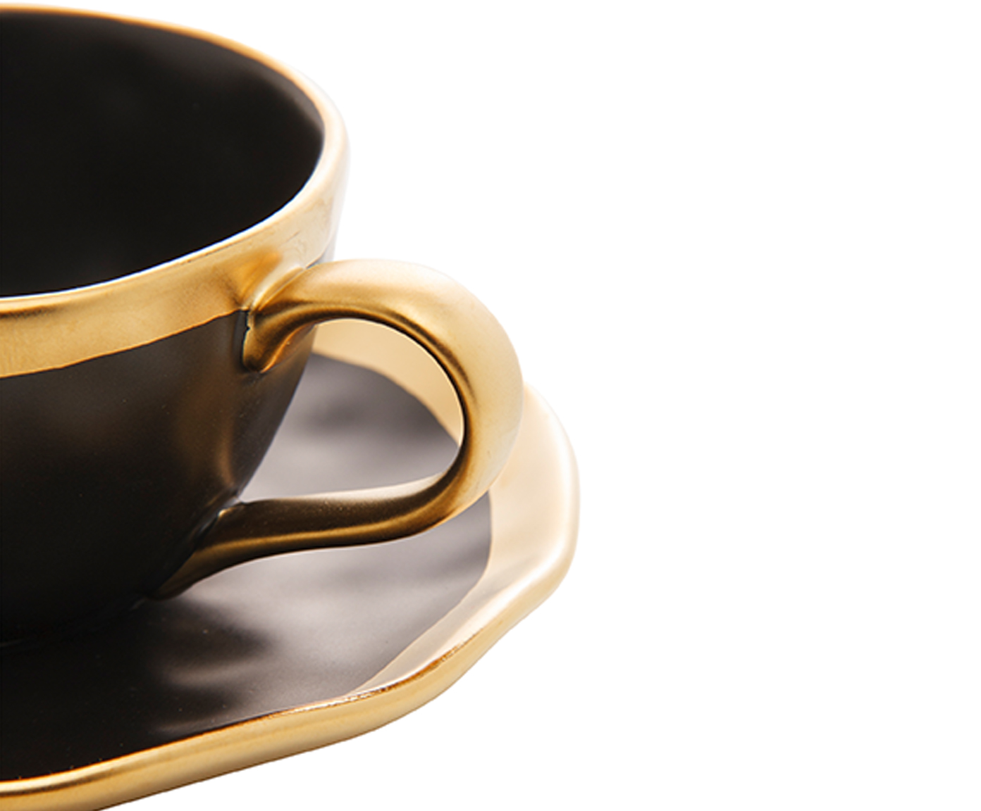 X&iacute;cara de Caf&eacute; em Porcelana Dubai Preto e Dourado image number 2