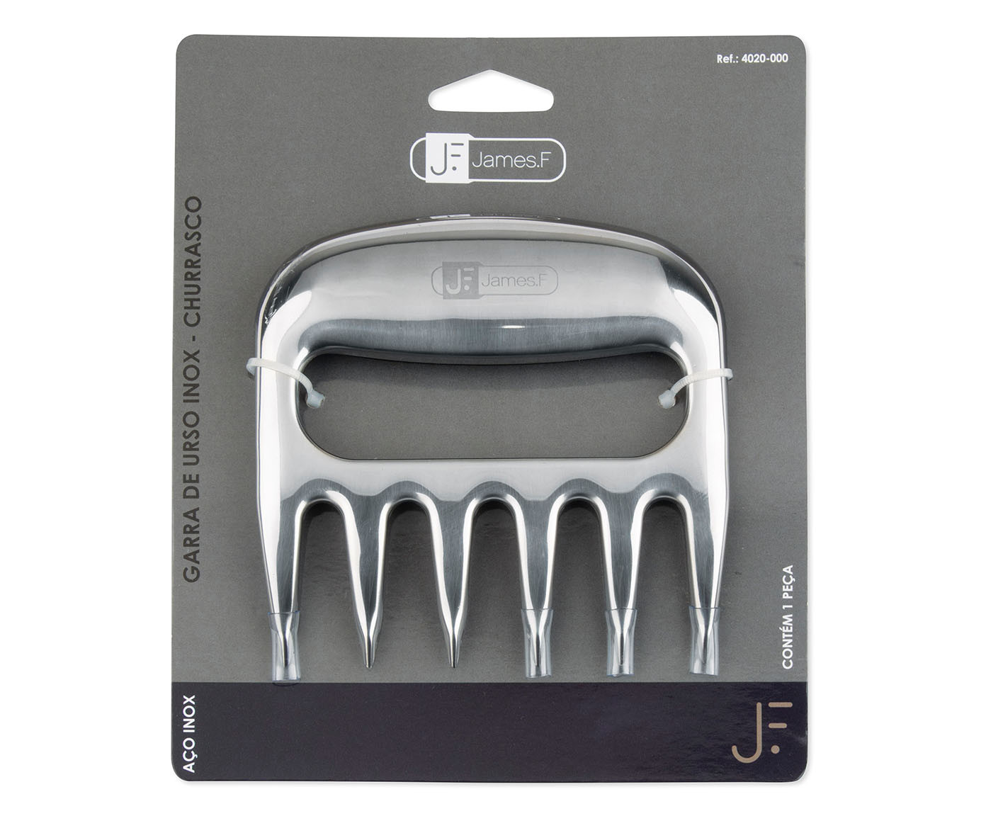 Garra para Churrasco em Inox James - Prata - image 1