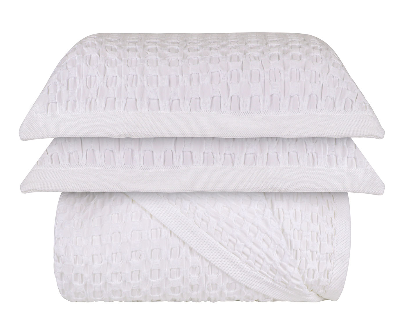 Jogo de Cobre-Leito Acetinado Jacquard Braga Branco 300 Fios - image 1