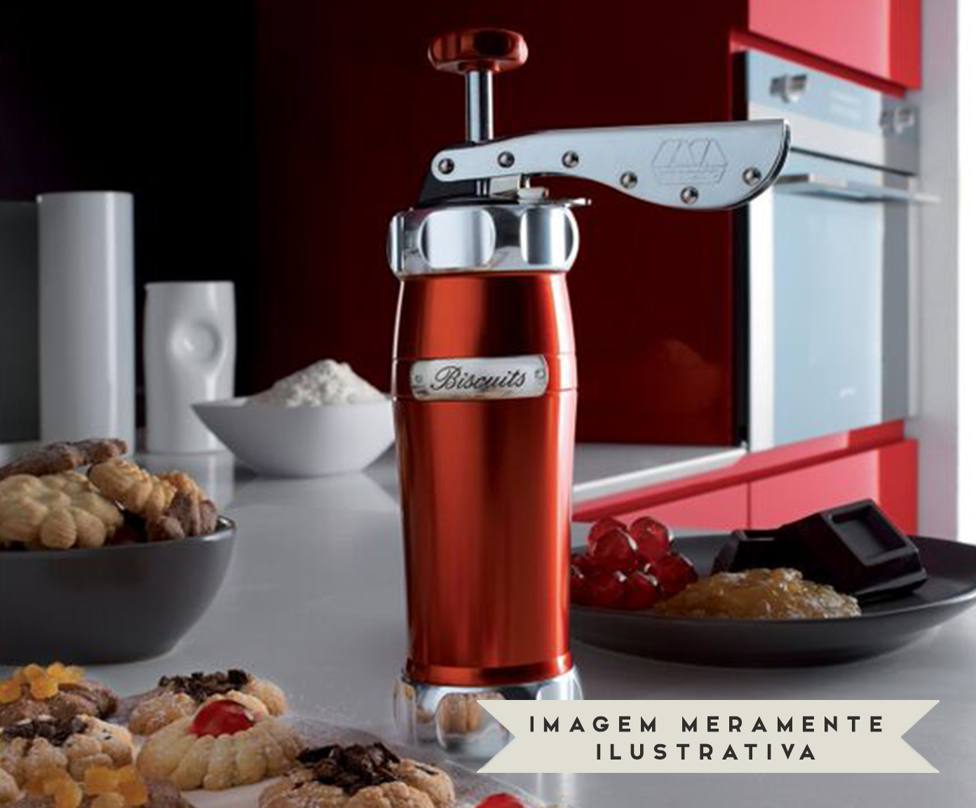 Biscoiteira em Inox Elegance Vermelha image number 2