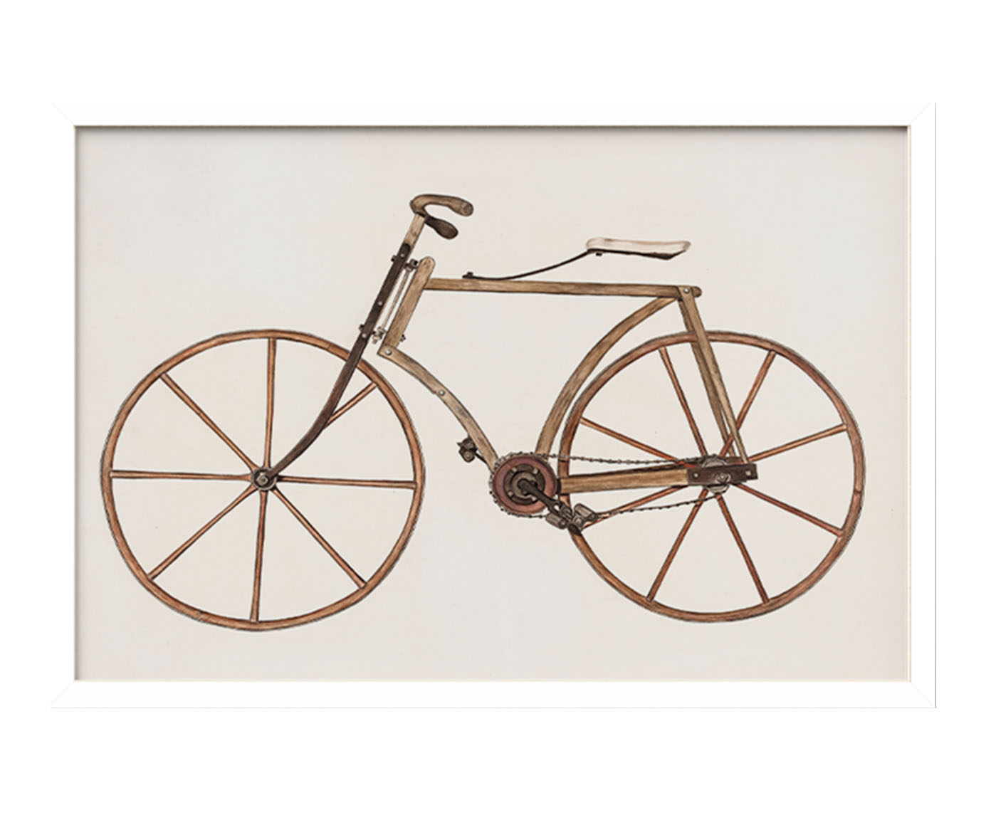 Quadro Bike Vintage com Moldura Branca - image 1