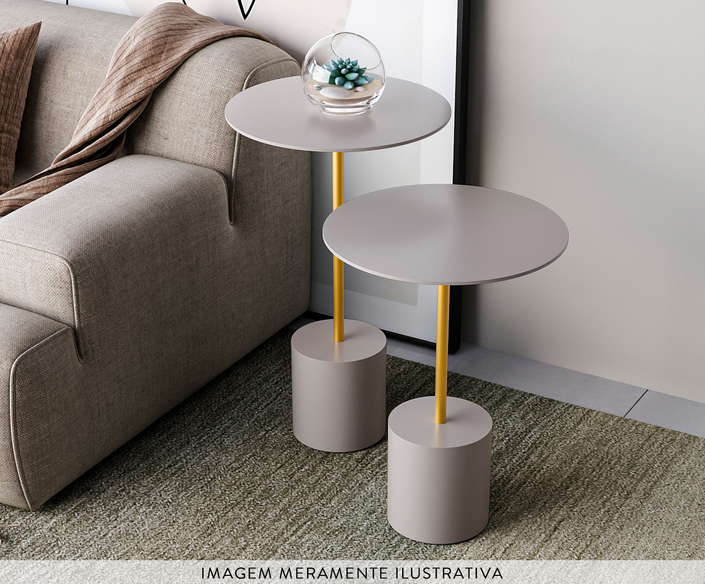 Conjunto Mesa de Canto Parma Fendy image number 2