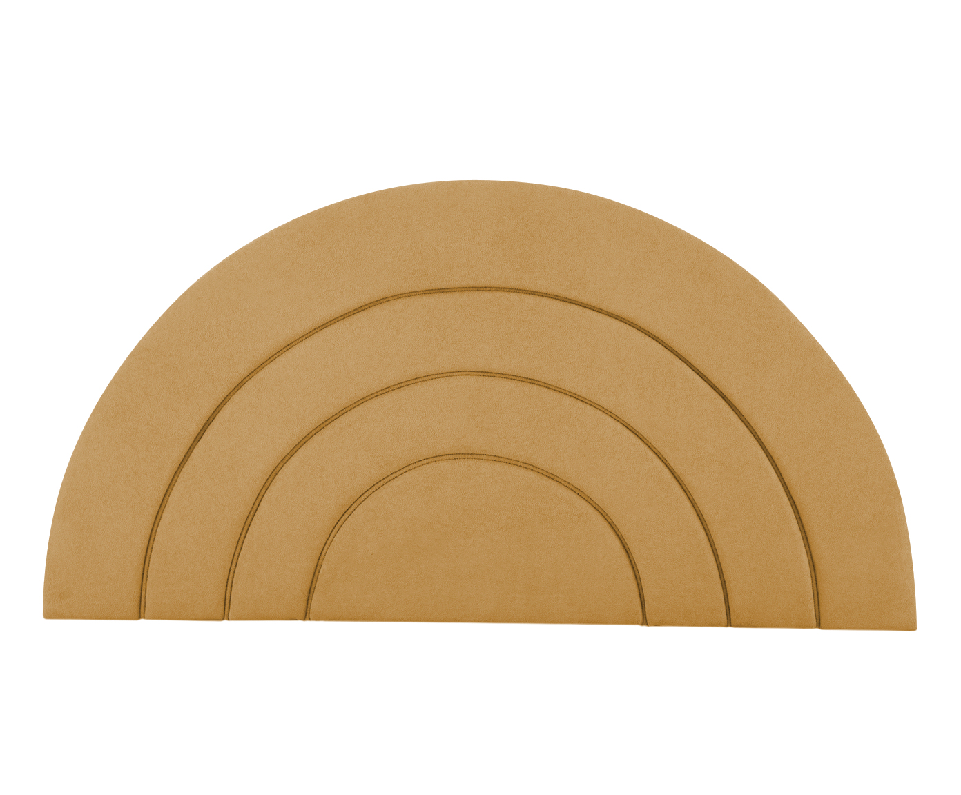 Cabeceira em Boucle Aveludado Arco Amarelo Ocre - image 1