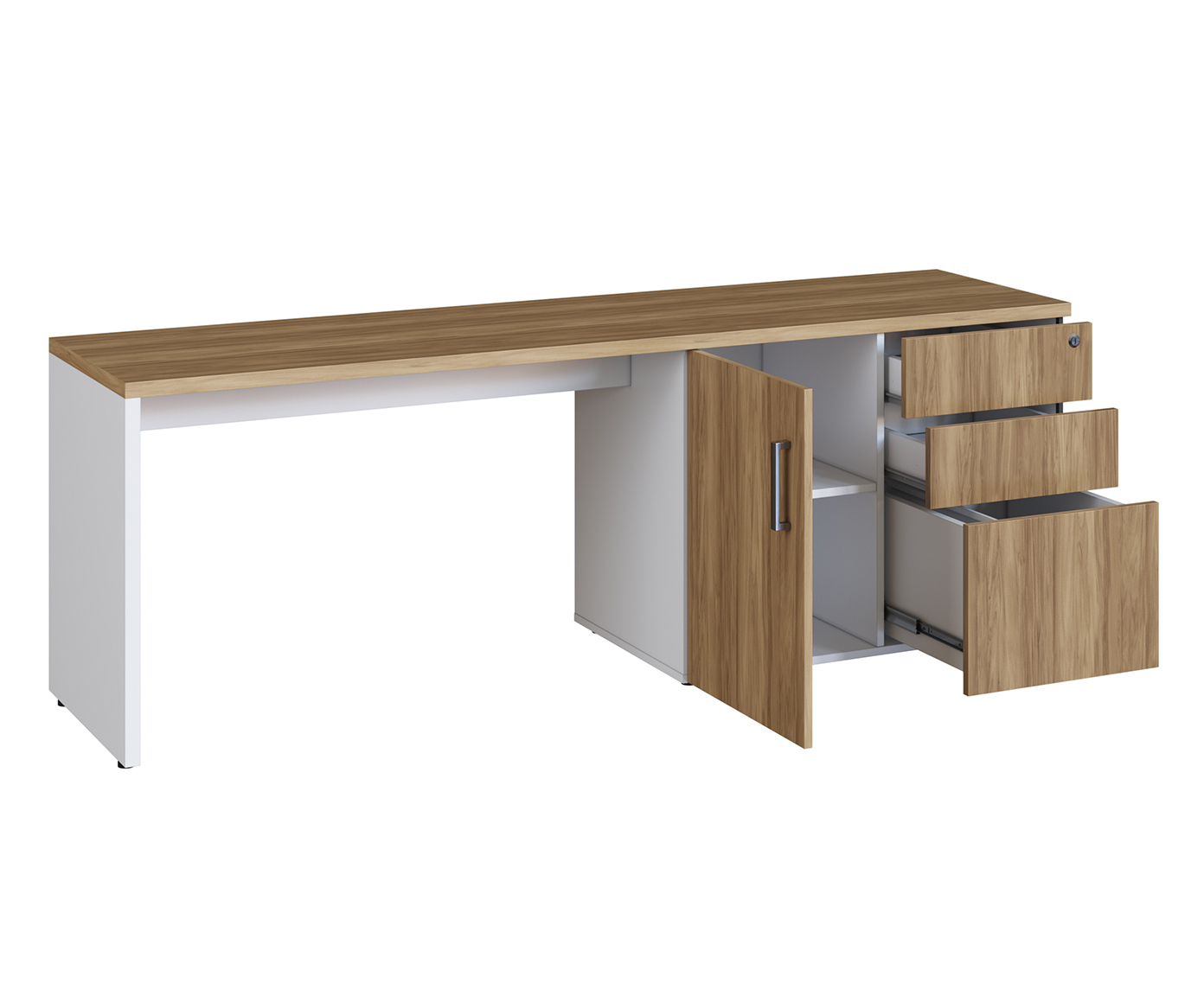 Conjunto Mesa Escrit&oacute;rio e Balc&atilde;o  - Branco image number 3