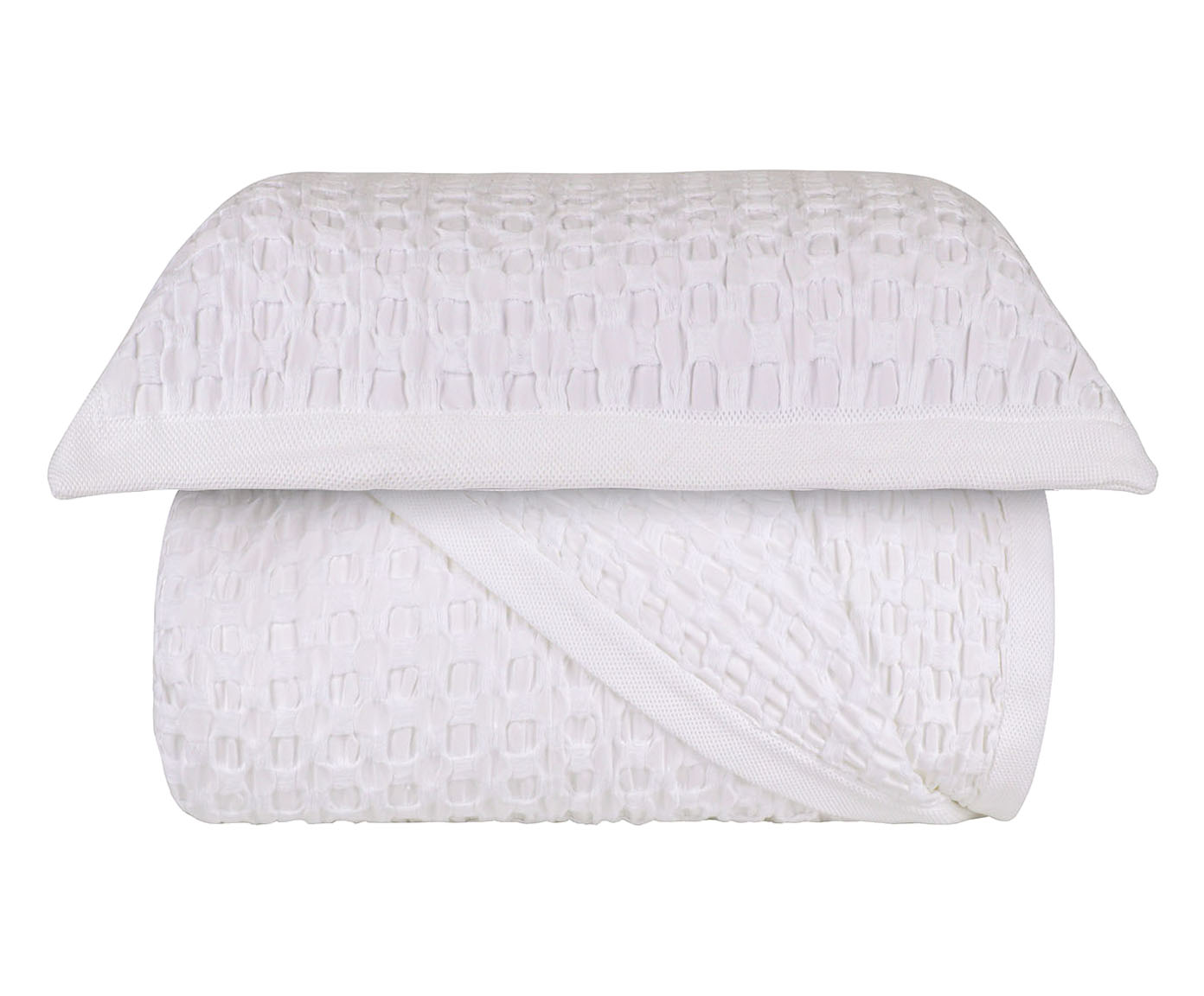 Jogo de Cobre-Leito Acetinado Jacquard Braga Branco 300 Fios - image 0