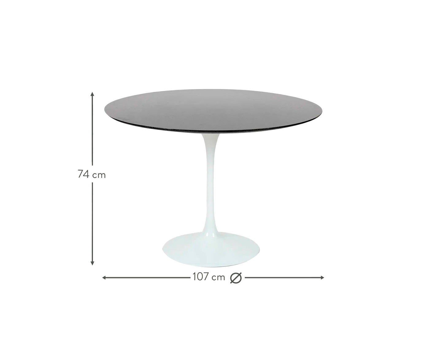 Mesa Saarinen Redonda S&atilde;o Gabriel Base Branca image number 5