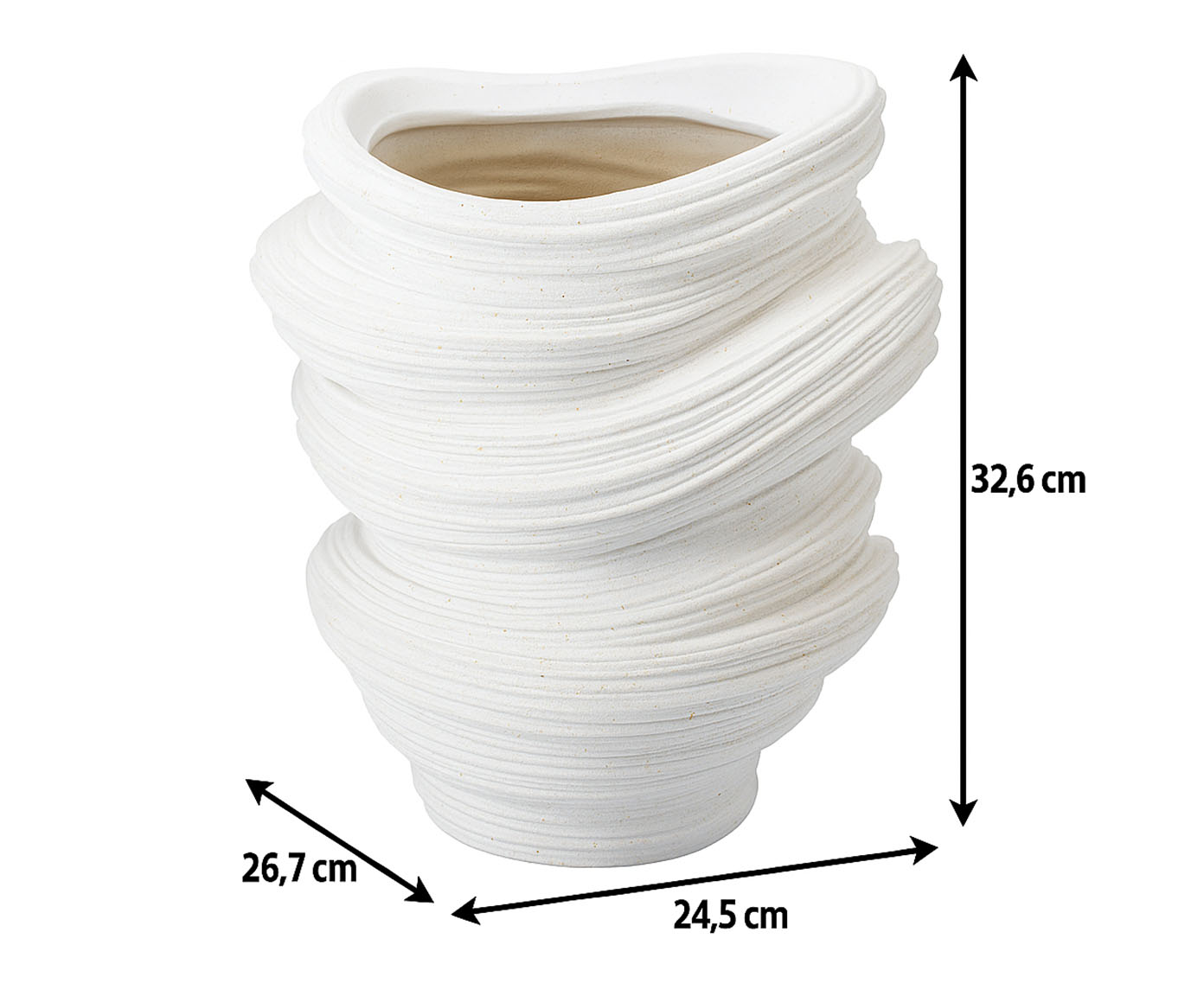 Vaso Cer&ecirc;mico Elos Branco image number 4