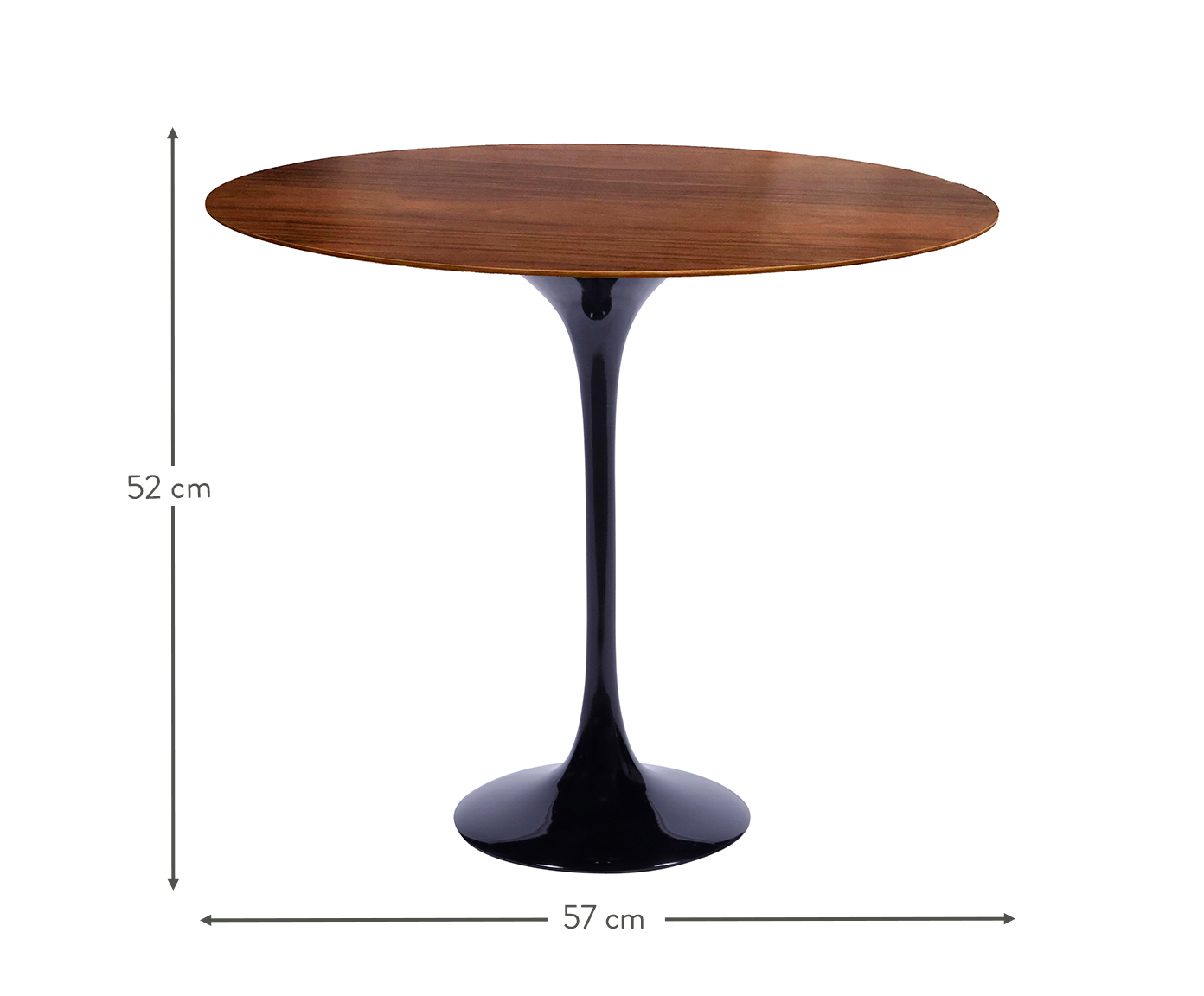 Mesa Saarinen Lateral Oval Imbuia Base Preta - image 1