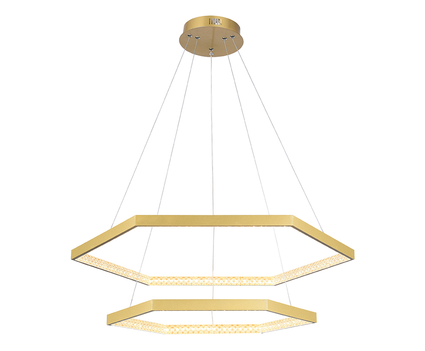 Pendente Hex Dourado e Transparente Bivolt - image 1