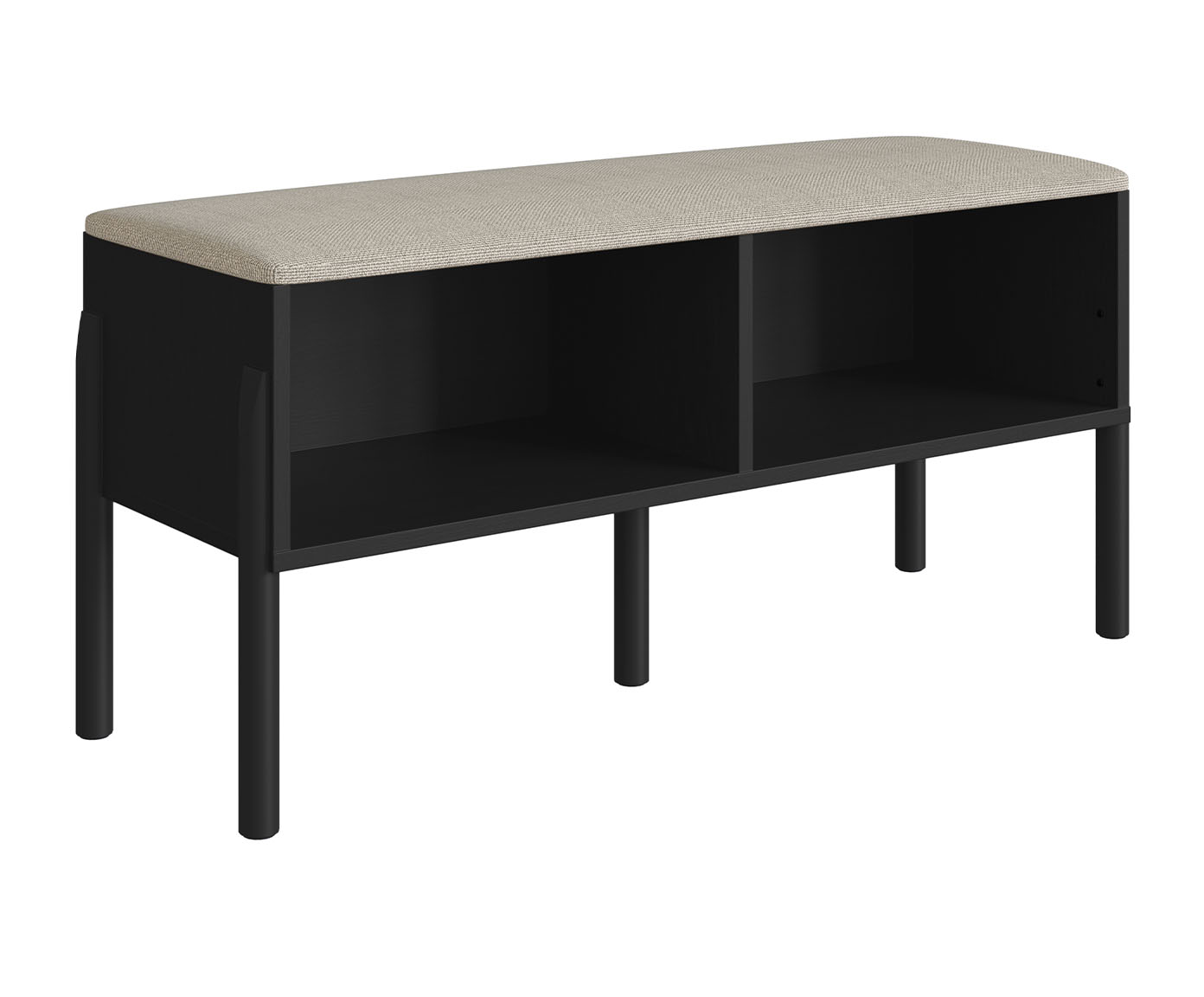 Jogo de Sapateira Banco Estofada e Prateleira Oslo Nero - image 1