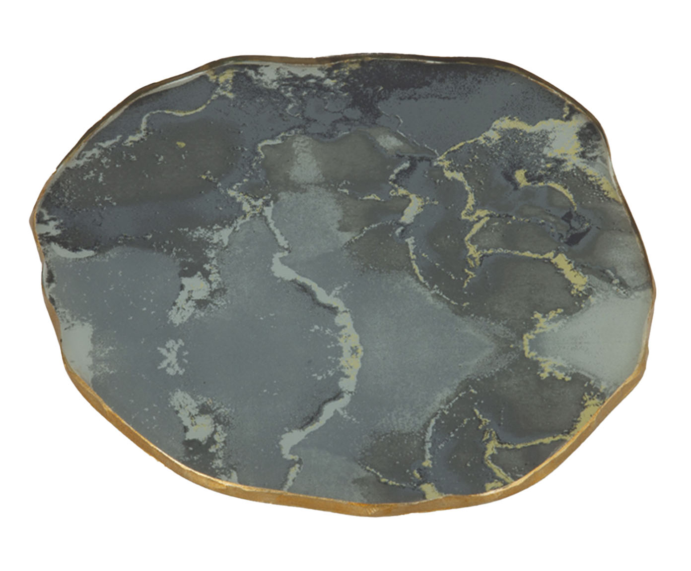 Centro de Mesa Org&acirc;nico Stone Onix com Borda Dourada - image 0