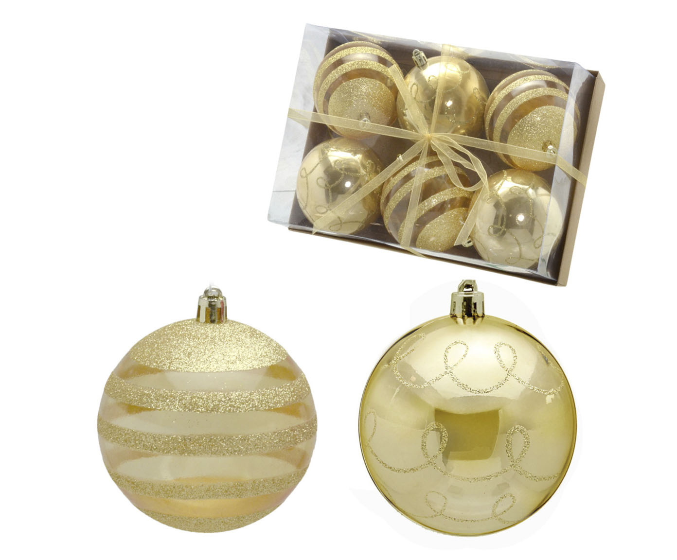 Bolas de Natal Traits Dourado - 6 Unidades - image 0