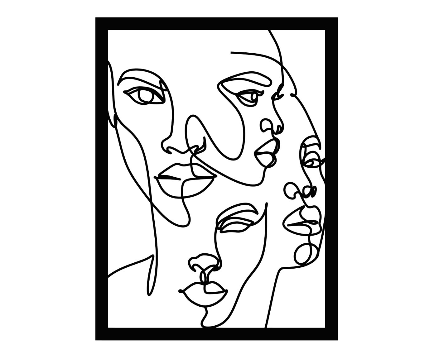 Quadro Vazado Rostos - image 0
