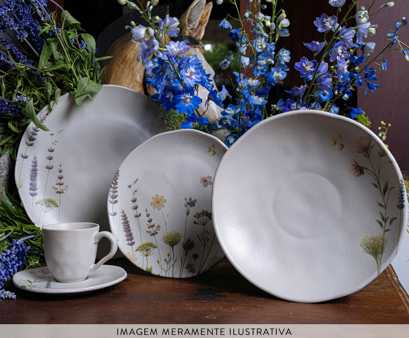 Jogo de X&iacute;caras para Caf&eacute; Org&acirc;nico Lavanda Floral image number 2