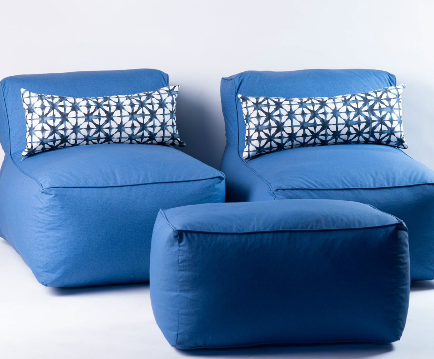 Jogo de Recamier e Puff Ocean Azul - image 1