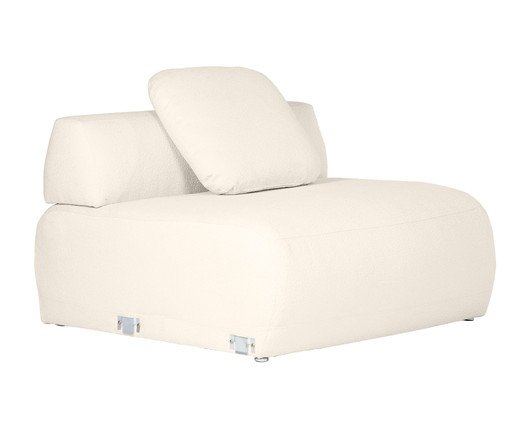 Sof&aacute; M&oacute;dulo Meio Laguna by Elle - Boucle Off White - image 1