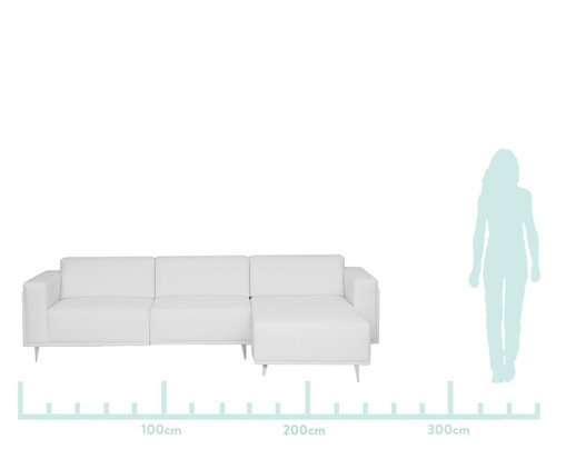 Sof&aacute; Modular com Chaise Esquerda em Linh&atilde;o Antonio Cotton Cru - image 1
