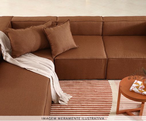 Sof&aacute; 3 M&oacute;dulos Chaise Esquerdo Mensa Cinza Escuro - image 1