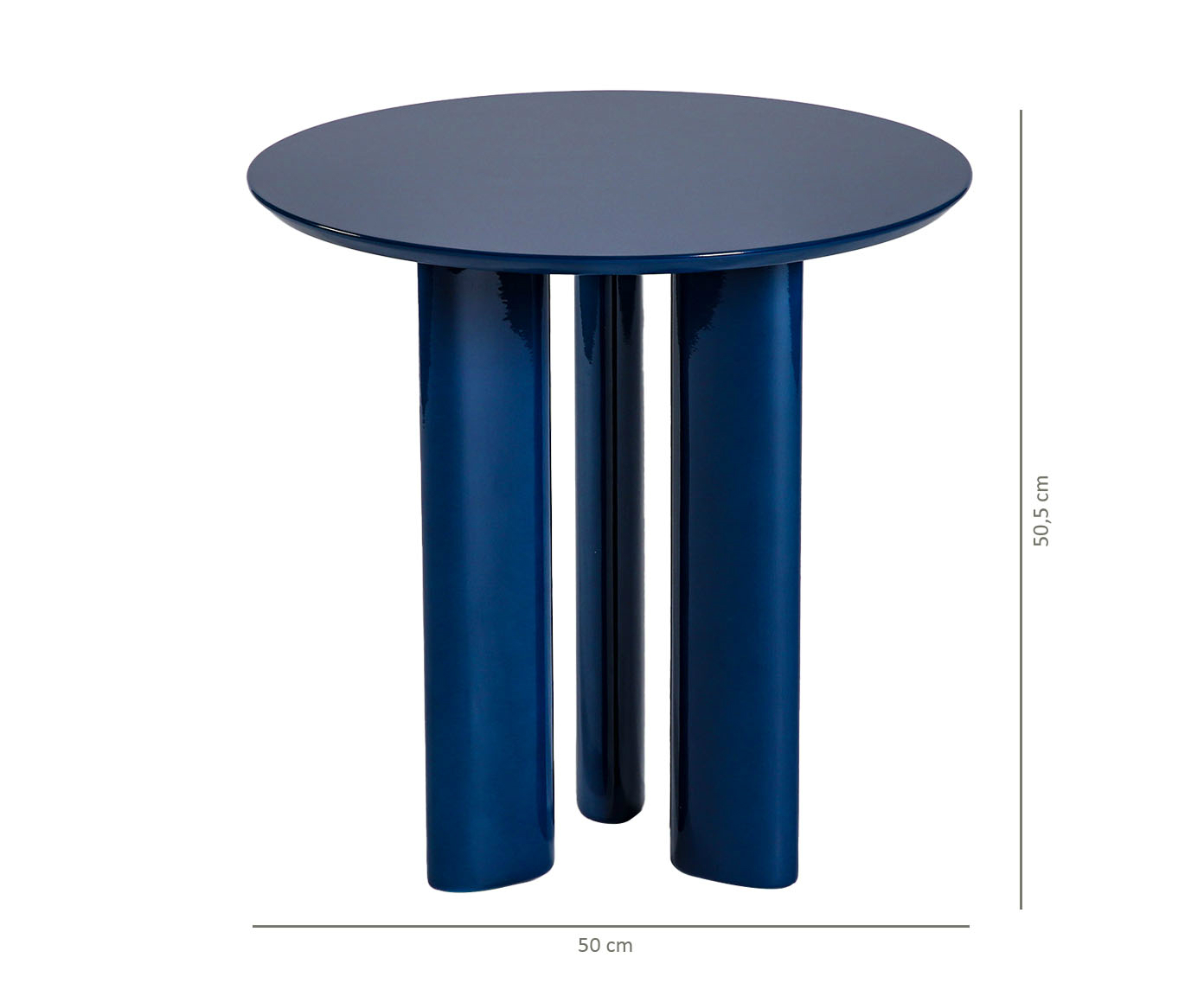 Mesa Lateral Redonda Brilho Azul Marinho image number 4