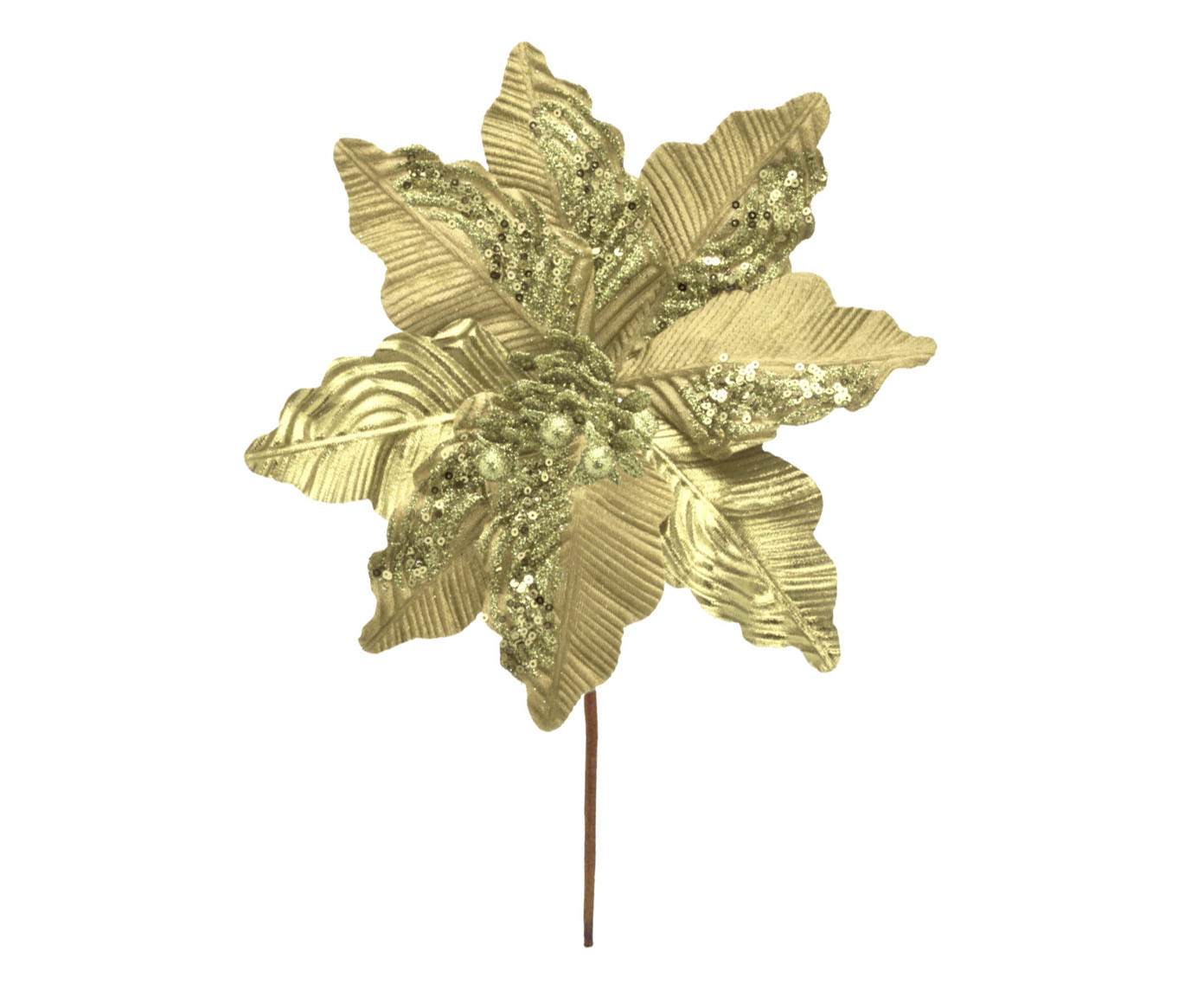 Pick Decorativo Flor Natalina Dourada - image 0