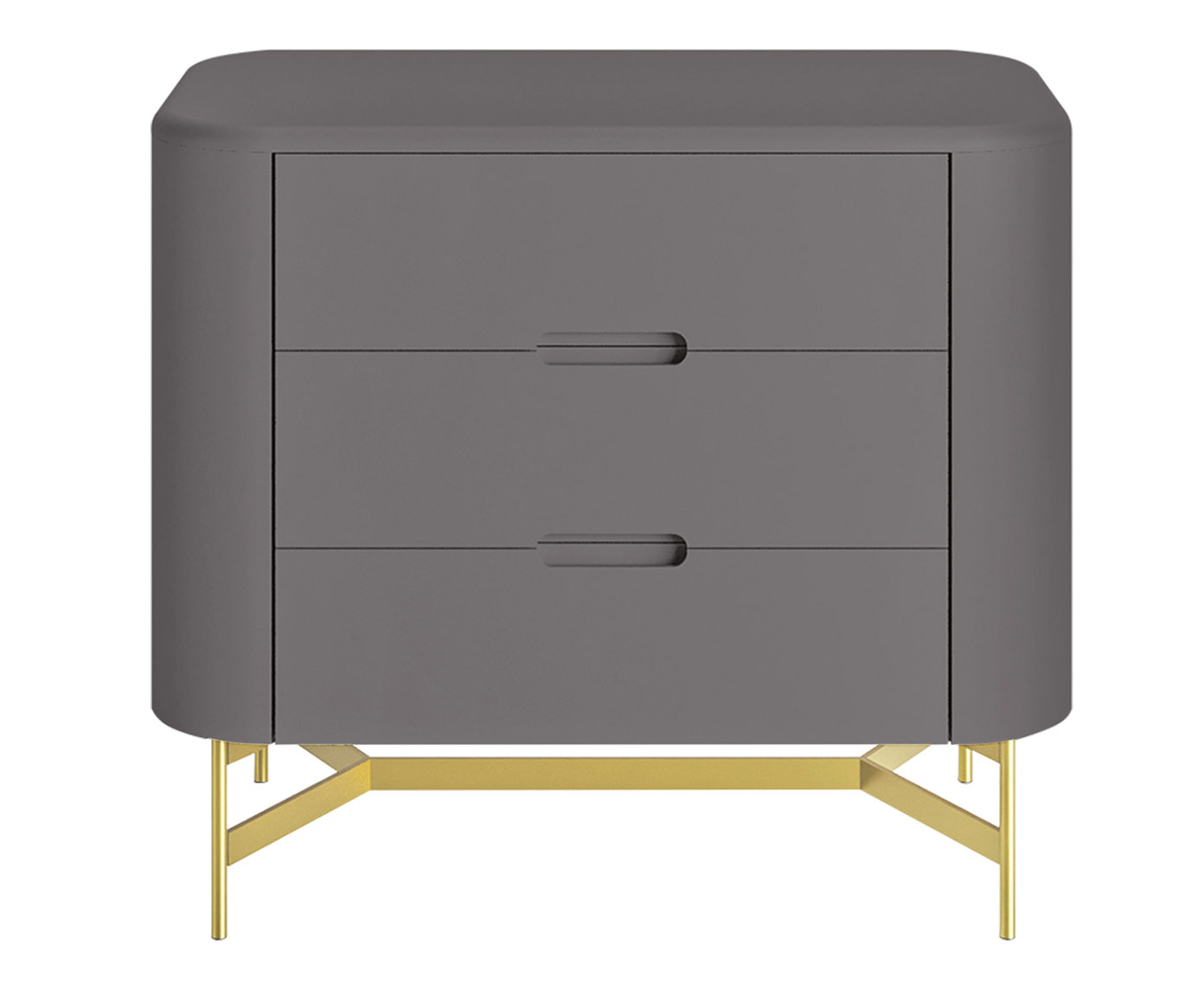 Mesa de Cabeceira Greyz Cinza e Dourado - image 0
