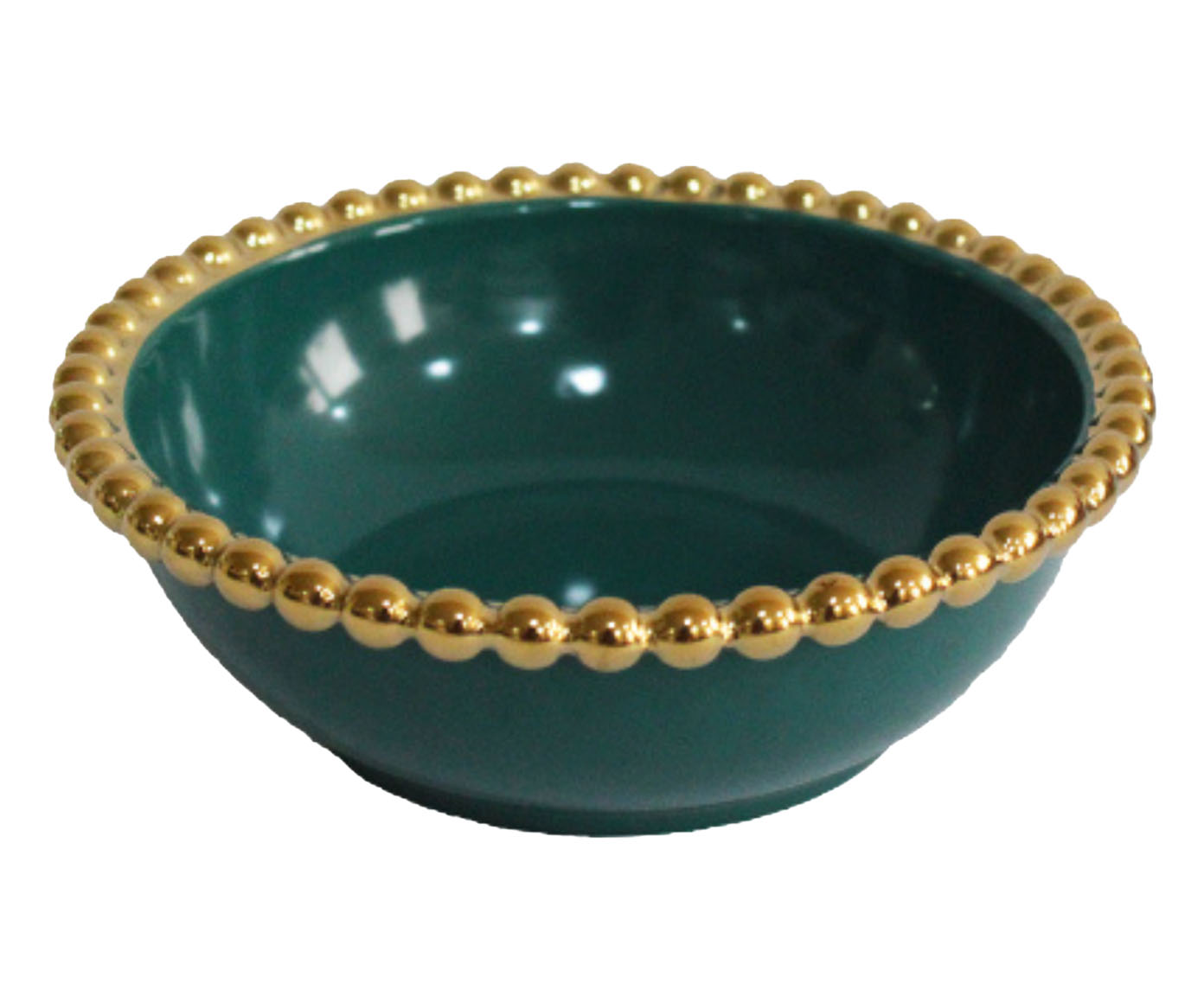 Bowl em Porcelana Borda Bolinhas Belini Dourada - image 0