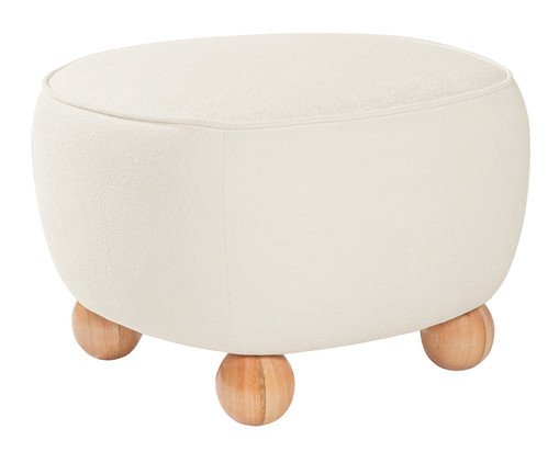Puff Ball Feet em Boucle Aveludado Branco - image 0