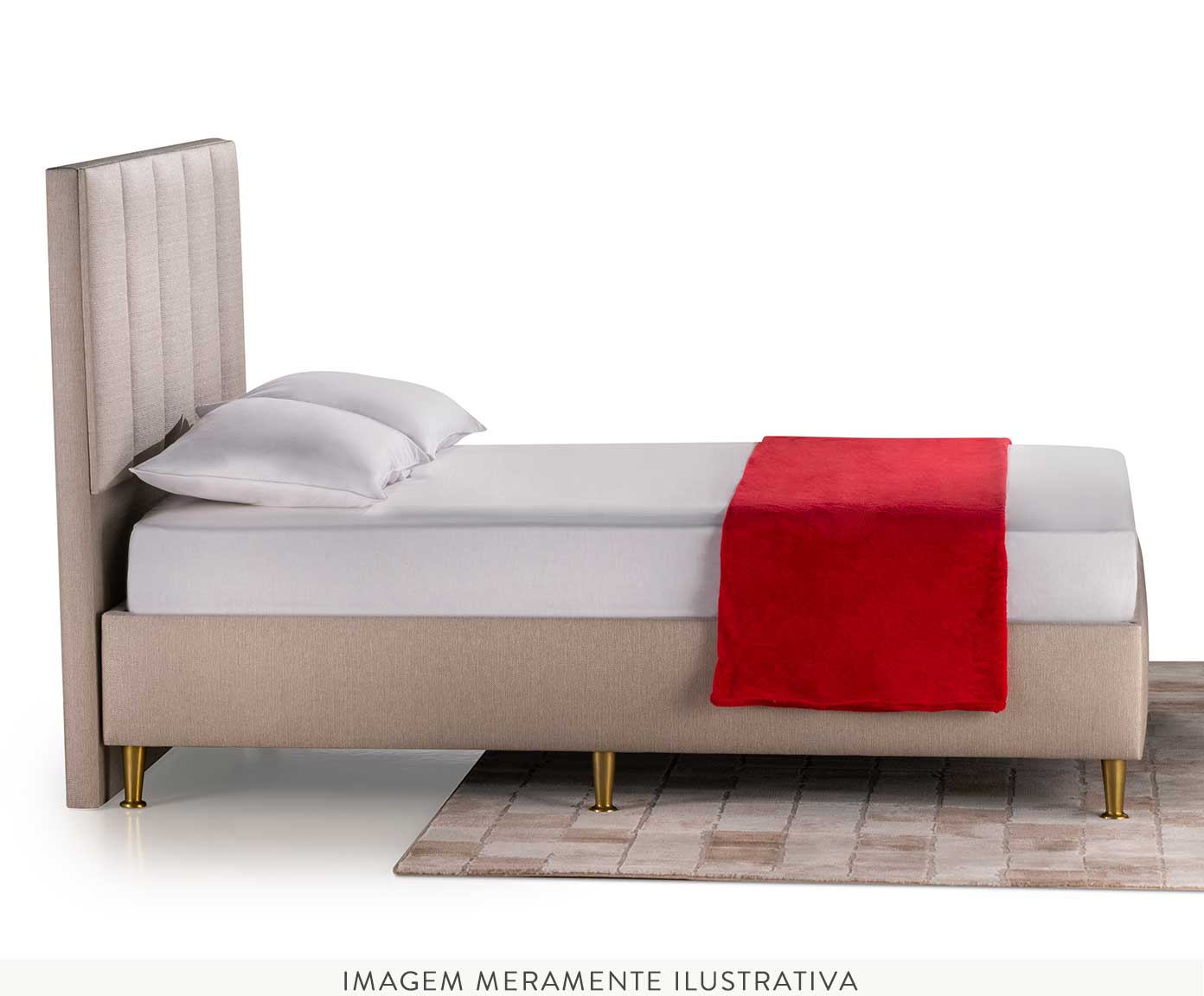Cama em Linho Viv&aacute; Bipartida - Bege image number 2