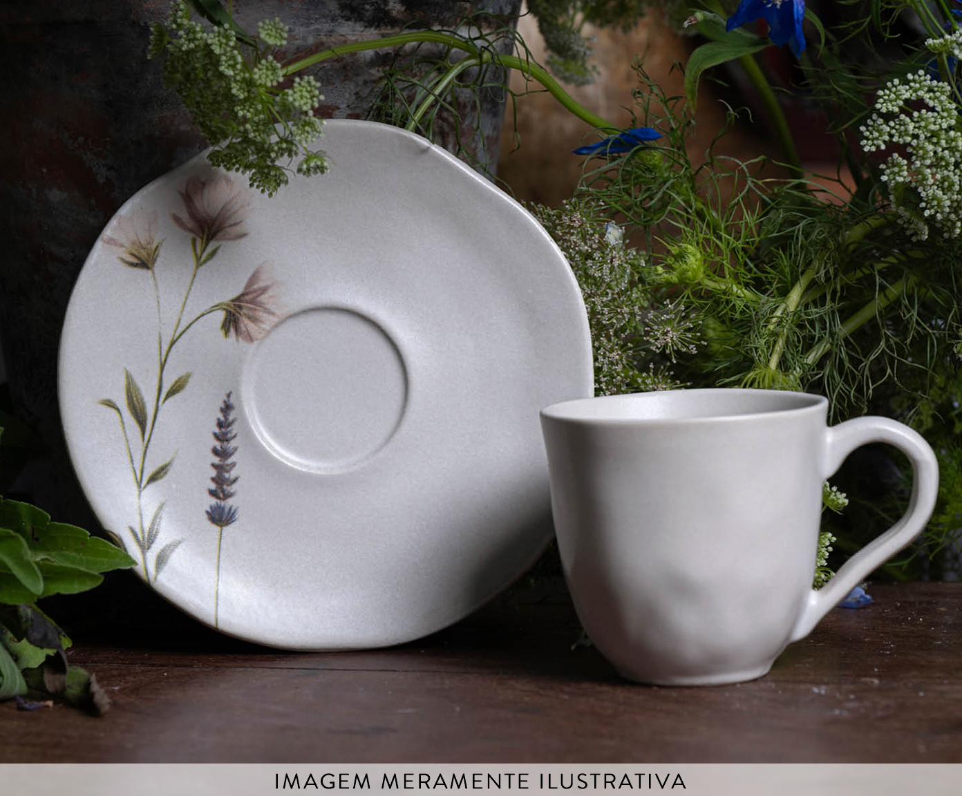 Jogo de X&iacute;caras para Caf&eacute; Org&acirc;nico Lavanda Floral - image 1