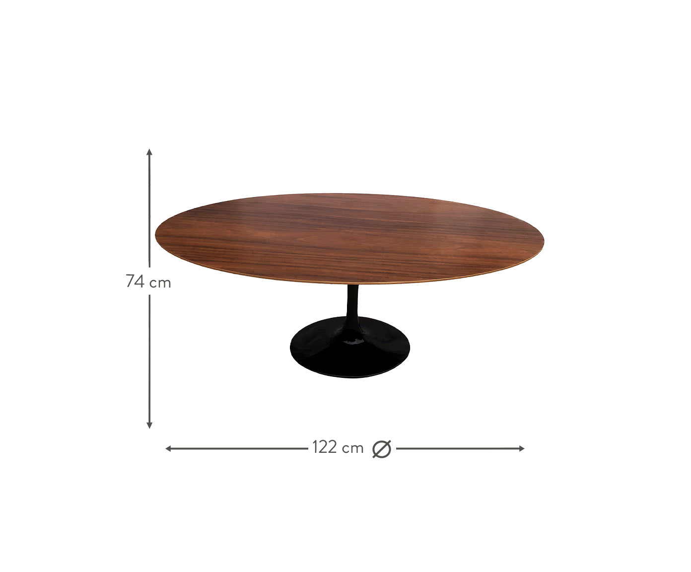 Mesa Saarinen Oval Imbuia Base Preta image number 2