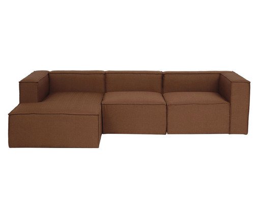 Sof&aacute; 3 M&oacute;dulos Chaise Esquerdo Mensa Terracota - image 0